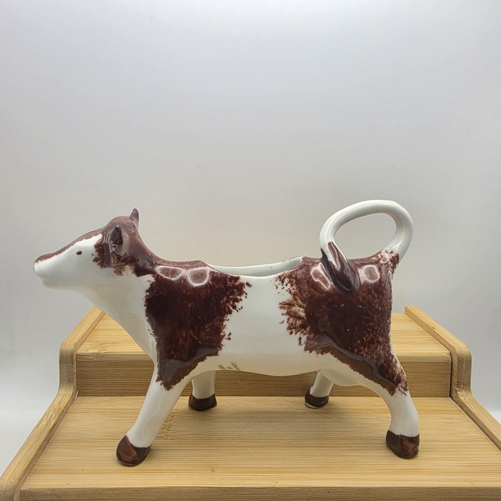 Vintage French Cow Creamer from LAMALLE New York Glazed Farmhouse Country Dairy